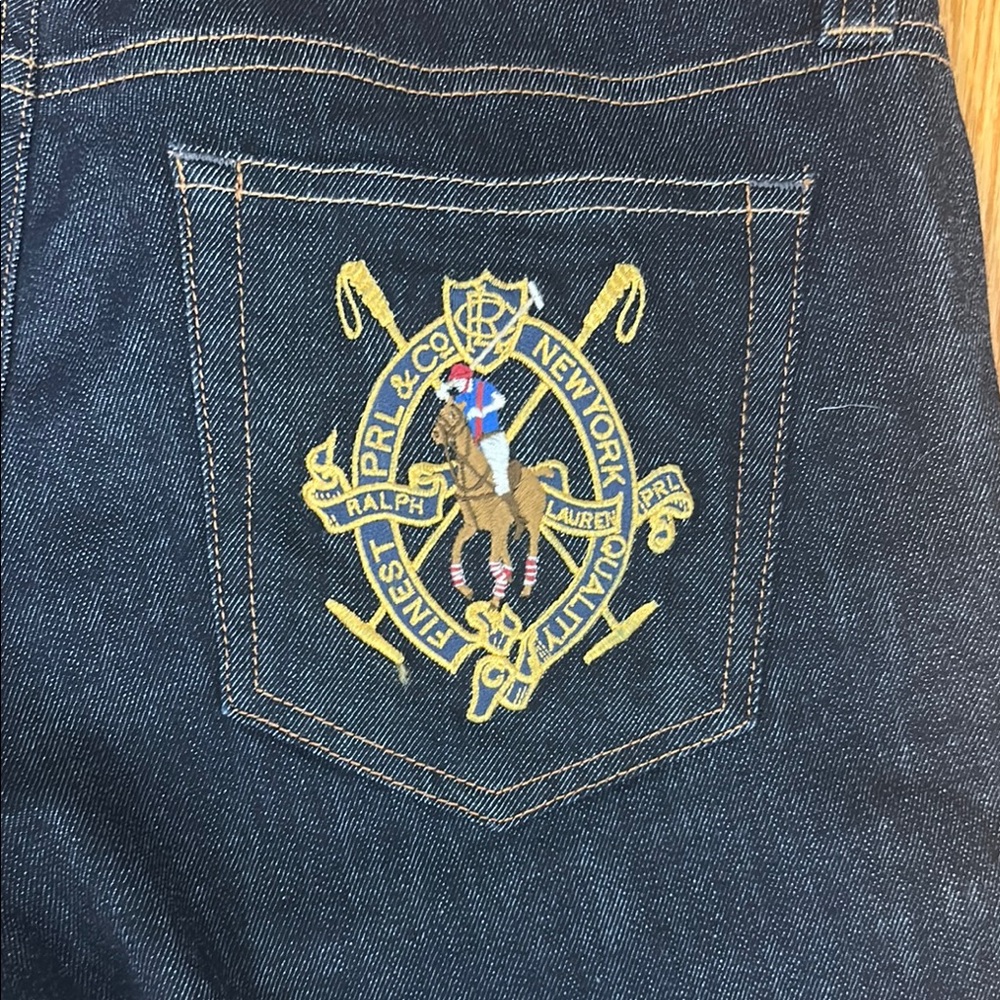 Polo Ralph Lauren Dark Blue Jeans with ankle Zipper Details. - Picture 3 of 5